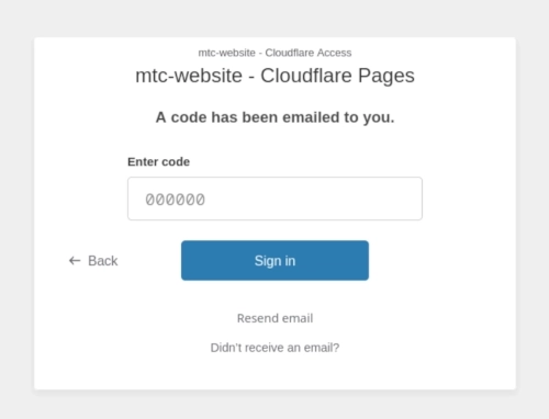 Access code request