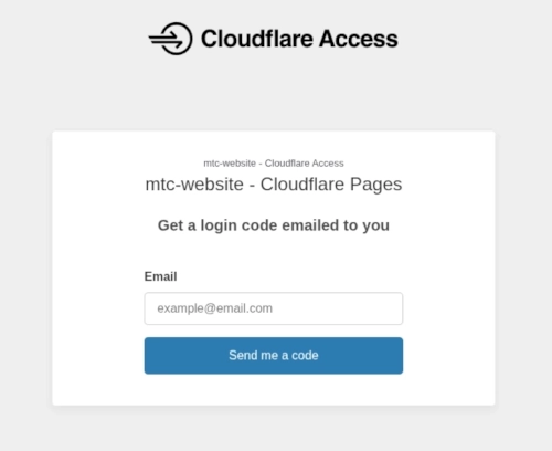 Access login page