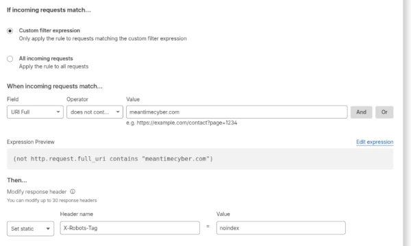 Cloudflare Transform Rule